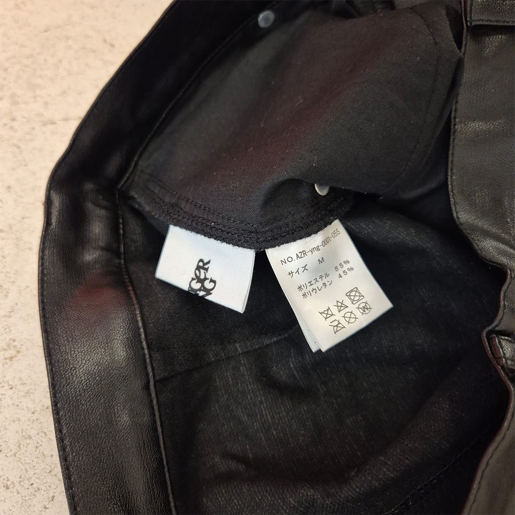 Younger Song Black Faux Leather Pants (M)