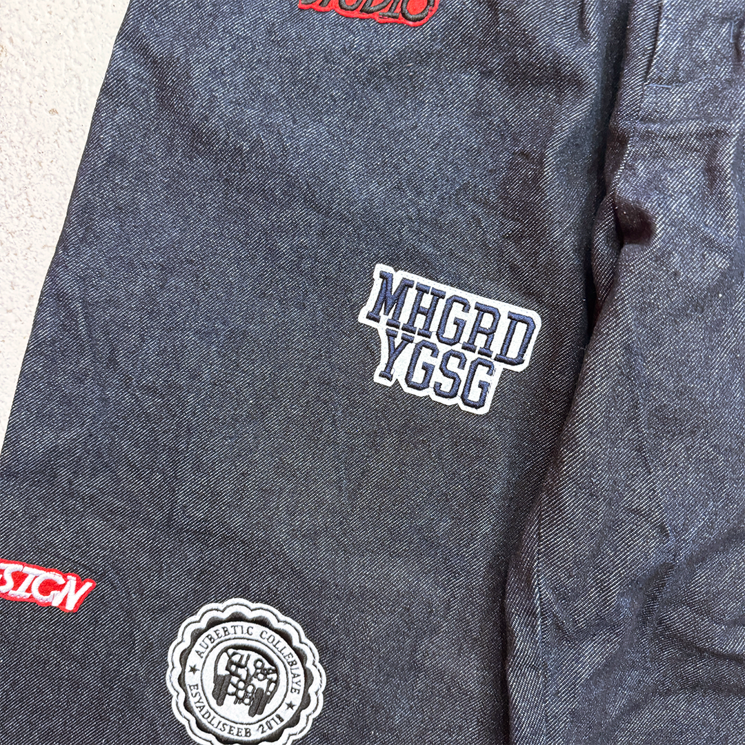 Younger Song All-Over Patch Black Pants (S)