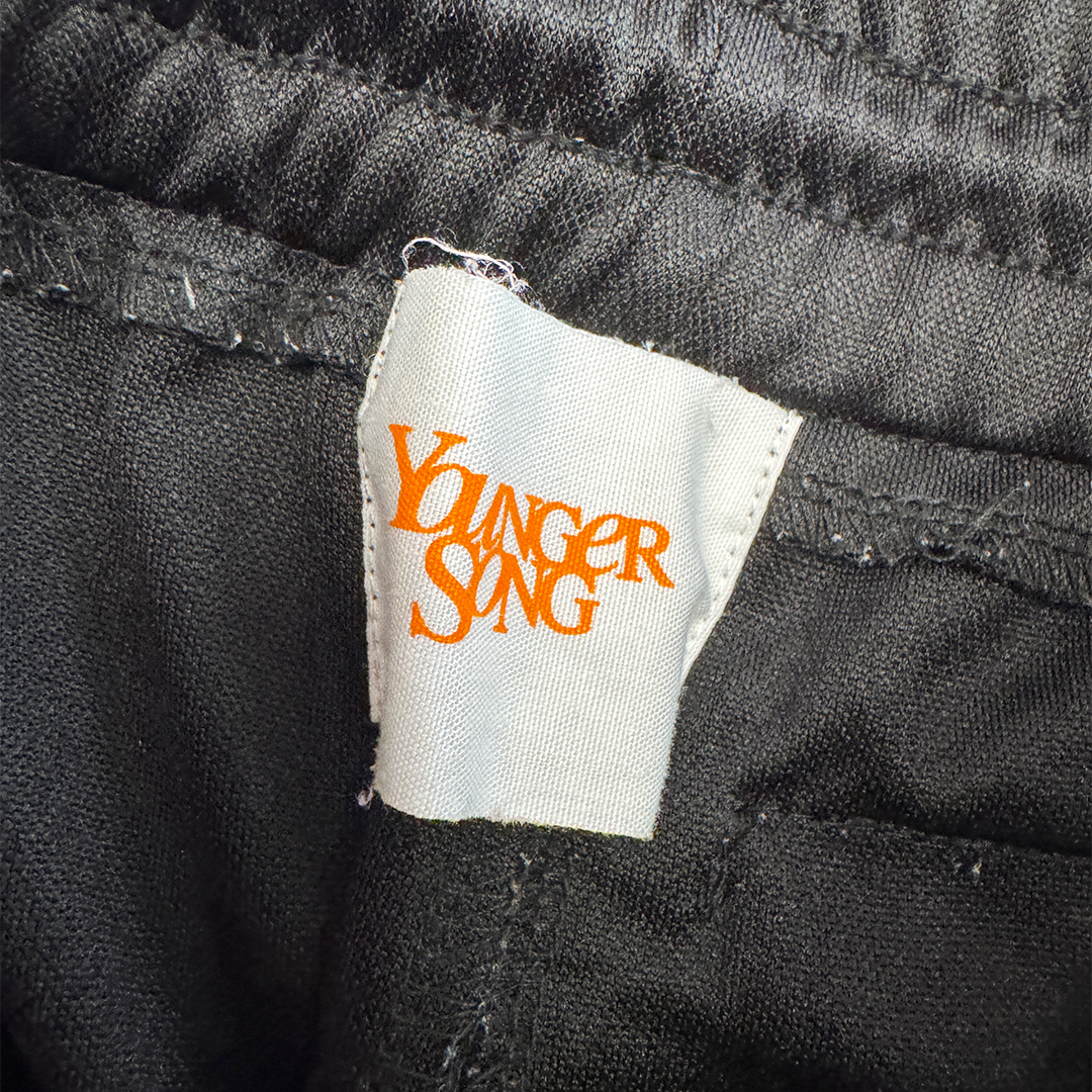 Younger Song Wave Striped Black Track Pants (S)