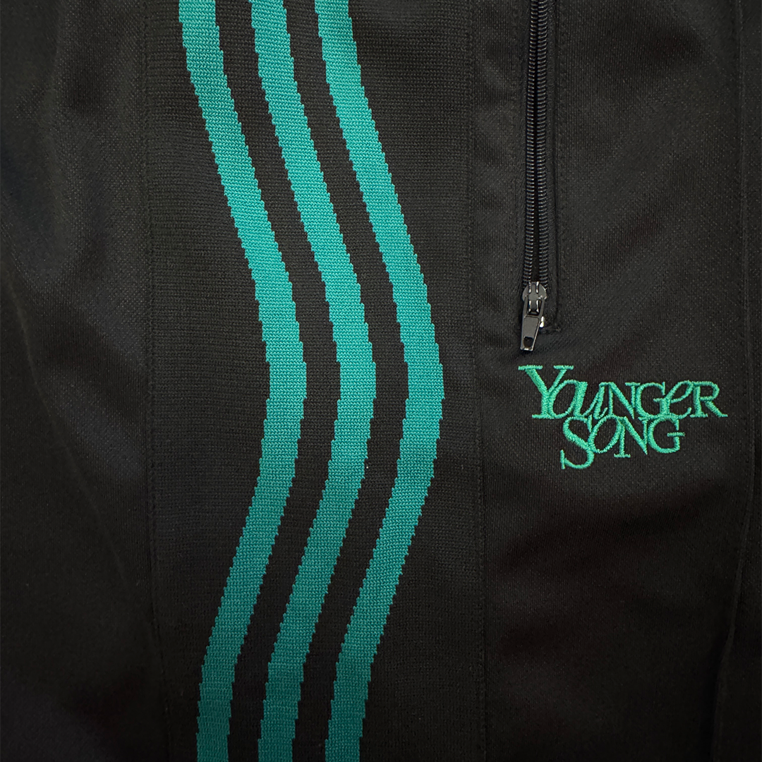 Younger Song Wave Striped Black Track Pants (S)