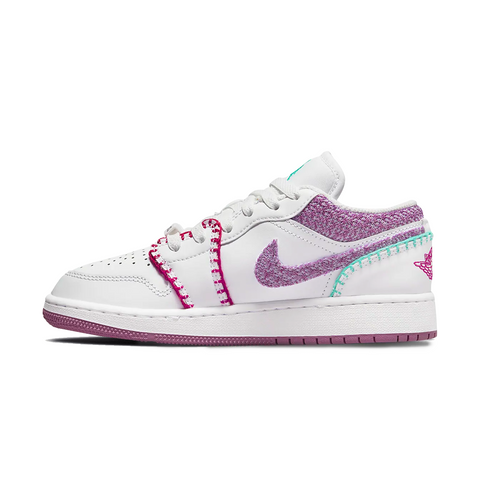 Air Jordan 1 Low SE Blanc Pink Rush (GS)